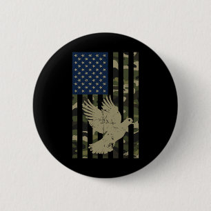 Badge Rond 5 Cm Drapeau Camo Américain Usa Camouflage Dove Chasse