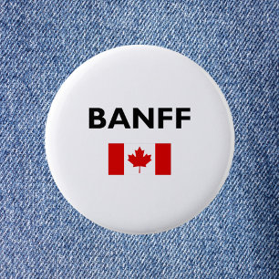Badge Rond 5 Cm Drapeau canadien de Banff Couleur claire