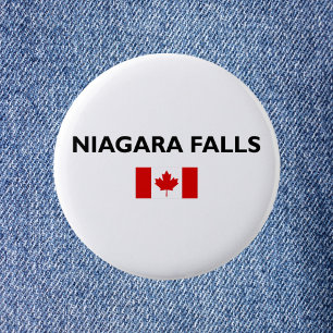Badge Rond 5 Cm Drapeau canadien de Niagara Falls Canada Couleur c