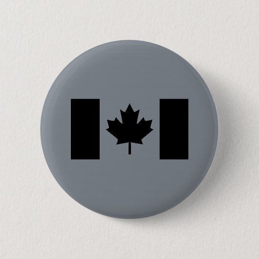 Badge Rond 5 Cm Drapeau canadien en noir (Devant)