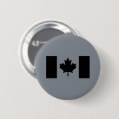 Badge Rond 5 Cm Drapeau canadien en noir (Devant & derrière)