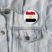 Badge Rond 5 Cm Drapeau/carte de l'Egypte (En situation)