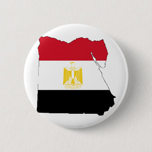Badge Rond 5 Cm Drapeau/carte de l'Egypte