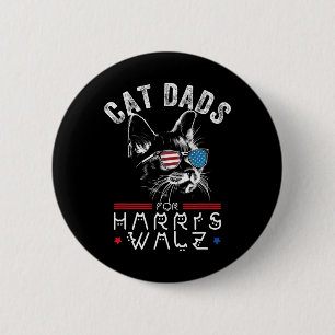 Badge Rond 5 Cm Drapeau Cat Dads For Harris Waltz 2024 Usa