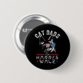 Badge Rond 5 Cm Drapeau Cat Dads For Harris Waltz 2024 Usa (Devant & derrière)