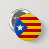 Badge Rond 5 Cm Drapeau catalan de l'indépendance de "L'Estelada (Devant & derrière)