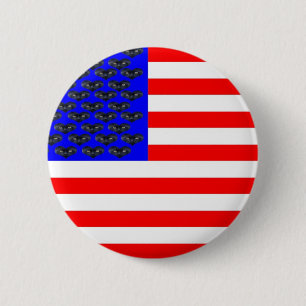 Badge Rond 5 Cm Drapeau Chats Noirs Et Bandes