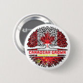 Badge Rond 5 Cm Drapeau chinois du Canada Tree Roots (Devant & derrière)