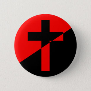 Badge Rond 5 Cm Drapeau chrétien de christianisme d'anarchie