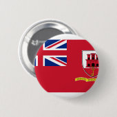 Badge Rond 5 Cm Drapeau civil Gibraltar, Royaume-Uni (Devant & derrière)