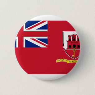 Badge Rond 5 Cm Drapeau civil Gibraltar, Royaume-Uni