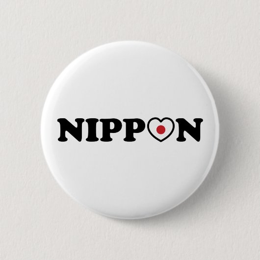 Badge Rond 5 Cm Drapeau Coeur d'amour Nippon (Devant)