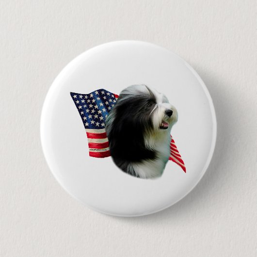 Badge Rond 5 Cm Drapeau Collie hérissé (Devant)