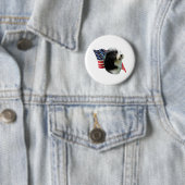 Badge Rond 5 Cm Drapeau Collie hérissé (En situation)