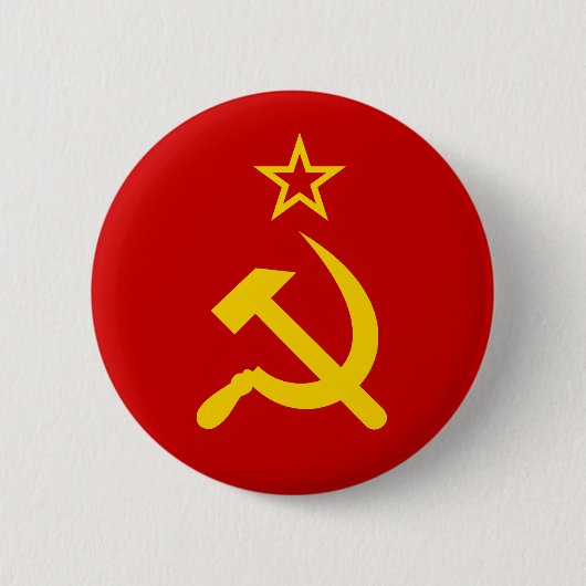 Badge Rond 5 Cm Drapeau communiste URSS de la Russie (Devant)