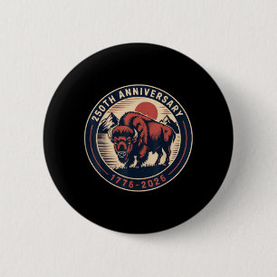 Badge Rond 5 Cm Drapeau Cowboy 250 TH 4 juillet 1776 2026 250e