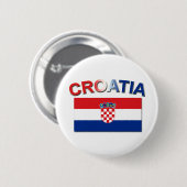 Badge Rond 5 Cm Drapeau croate 2 (Devant & derrière)