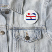 Badge Rond 5 Cm Drapeau croate 2 (En situation)