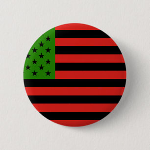 Badge Rond 5 Cm Drapeau d'Afro-américain - noir et vert rouges