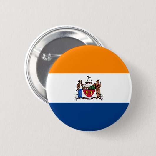 Badge Rond 5 Cm Drapeau d'Albany, New York (Devant & derrière)
