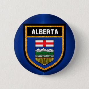 Badge Rond 5 Cm Drapeau d'Alberta