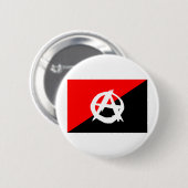 Badge Rond 5 Cm Drapeau d'anarchiste avec le symbole d'A (Devant & derrière)