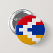 Badge Rond 5 Cm Drapeau d'Artsakh (Haut-Karabagh) (Devant & derrière)
