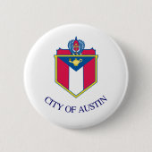 Badge Rond 5 Cm Drapeau d'Austin, Texas (Devant)