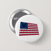 Badge Rond 5 Cm drapeau de 13 étoiles, motif de Betsy Ross (Devant & derrière)