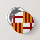 Badge Rond 5 Cm Drapeau de Barcelone (Espagne) (Devant & derrière)