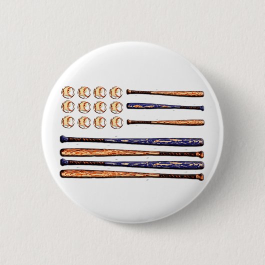 Badge Rond 5 Cm drapeau de base-ball (Devant)