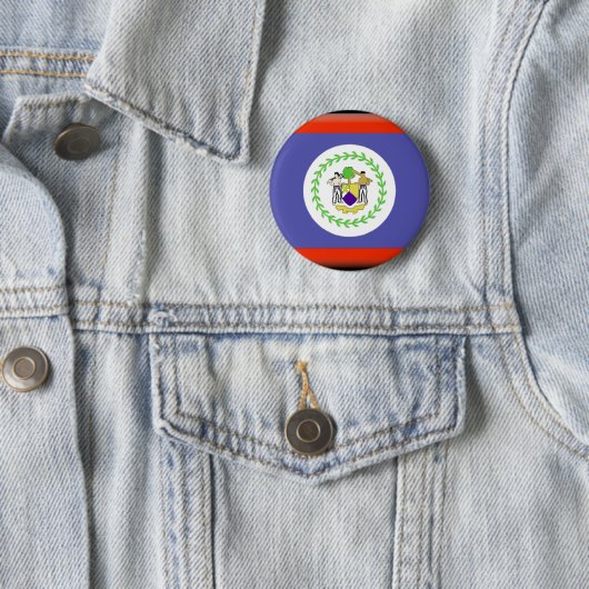 Badge Rond 5 Cm Drapeau de Belize (En situation)