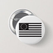 Badge Rond 5 Cm Drapeau de Betsy Ross - noir (Devant & derrière)
