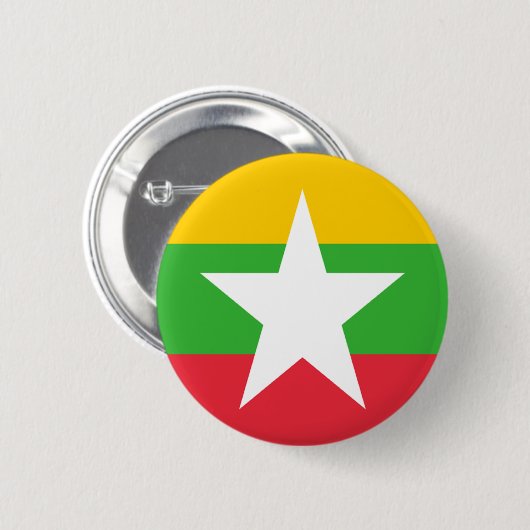 Badge Rond 5 Cm Drapeau de Birmanie (Devant & derrière)