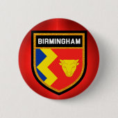 Badge Rond 5 Cm Drapeau de Birmingham (Devant)