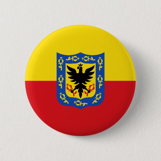 Badge Rond 5 Cm Drapeau de Bogota, Bouton Pinback Colombie (Devant)