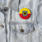 Badge Rond 5 Cm Drapeau de Bogota, Bouton Pinback Colombie (En situation)