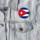 Badge Rond 5 Cm Drapeau de bouton du Cuba (En situation)