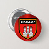 Badge Rond 5 Cm Drapeau de Bratislava (Devant & derrière)