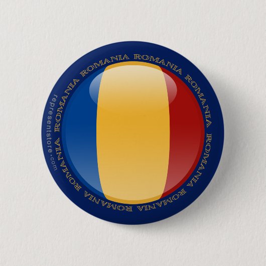 Badge Rond 5 Cm Drapeau de bulle de la Roumanie (Devant)