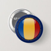 Badge Rond 5 Cm Drapeau de bulle de la Roumanie (Devant & derrière)