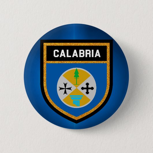 Badge Rond 5 Cm Drapeau de Calabre (Devant)