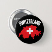 Badge Rond 5 Cm Drapeau de carte Suisse (Devant & derrière)