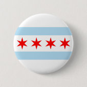 Badge Rond 5 Cm Drapeau de Chicago (Devant)