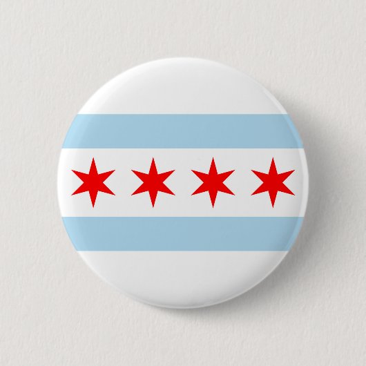 Badge Rond 5 Cm Drapeau de Chicago (Devant)