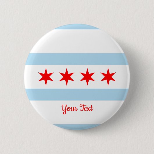 Badge Rond 5 Cm Drapeau de Chicago, Illinois Button (Devant)