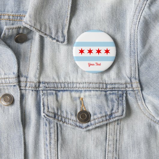 Badge Rond 5 Cm Drapeau de Chicago, Illinois Button (En situation)