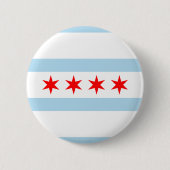 Badge Rond 5 Cm Drapeau de Chicago, Illinois Button (Devant)