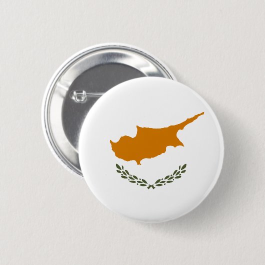 Badge Rond 5 Cm Drapeau de Chypre (Devant & derrière)