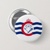 Badge Rond 5 Cm Drapeau de Cincinnati, Bouton de l'Ohio (Devant & derrière)